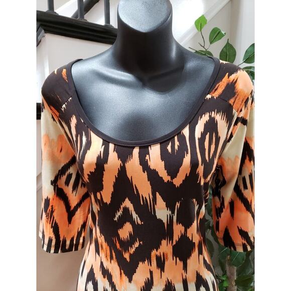 Cato Women's Multicolor Polyester Scoop Neck Short Sleeve Long Maxi Dress Size L - Picture 11 of 12